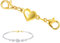 925 Sterling Gold Heart Magnetic Jewelry Clasps, Double Lobster Clasp Necklace Extender Magnetic Heart Shaped Clasp for Bracelet Necklace Closure for DIY Jewelry Making Accessories (Gold)