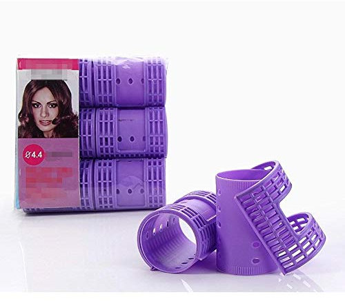 AYXAMO Lockenwickler,Hair Rollers 3 Packungen 18 Stück Dia 4.4cm Snap On Lockenwickler Dampf Perm Rods mit Clips Klemmen Zauber Roller