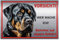 Schild Vorsicht Hund - Achtung - Warnung - Hund Rottweiler Warnschild aus Aluminiumverbund in Edelstahl Optik - Hundeschild mit Digital-UV-Direktdruck - 22,5x15 cm -M3 (Silber, 22,5x15 cm)