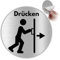 LEIASA | Selbstklebendes Schild Drücken - Dicke 0,6 mm - Durchmesser Ø 100 mm - Aluminium - Kennzeichnung Tür Drücken - Zeichen Tür Drücken - 3M-Klebeschild Drücken