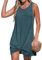 CUPSHE Women's Swimsuit Coverup Sleeveless Waffle Knit Swimwear Beach Cover Ups Twisted Mini Dress Celadon Green L