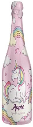 Party Drink Unicorni Bevanda Analcolica Gassata Aromatizzata al Gusto di Mela Ideale per Festa Bambini, Party e Compleanni Bottiglia Singola da 0,75L