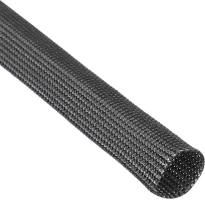 sourcing map Insulation Cable Protector, 9.8Ft-10mm High Temp Fiberglass Sleeve Black
