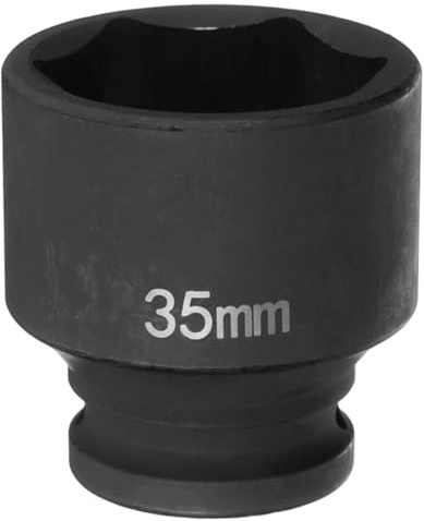 QUARKZMAN Douille à Choc 6 Points 35mm Douille Métrique 1/2 Entraînement Carré 2 (50mm) Long Douilles Hexagonales pour Écrous d'Axe de Broche en Acier Cr-Mo Phosphaté, Noir