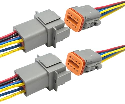 2 set di connettori per auto DT a 8 poli (maschio e femmina) con cavi da 16 AWG per auto/camion/barche/LED