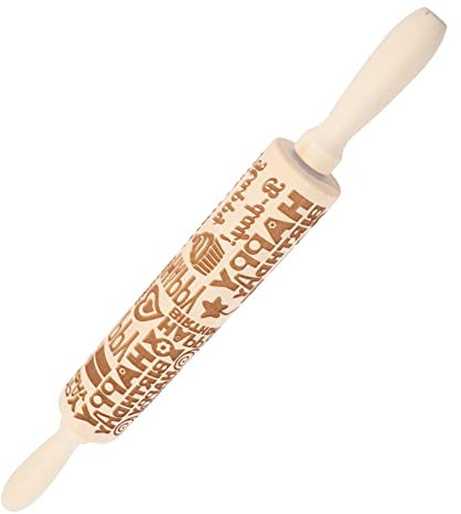 Mattarello, attrezzatura for panetteria, mattarello personalizzato con motivo di buon compleanno, rullo for impastare in legno for la cottura