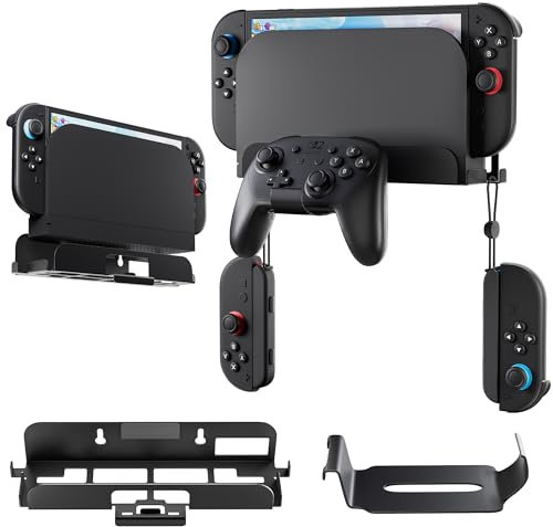 FANPL Wall Mount Bracket for Nintendo Switch 2, Can Store Game Console & Docking station & JoyCon Controllers & Pro Controllers