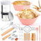 Charmofun Cesta de Fermentación, Banetones para Pan Ovalado y Redondo, Kit para Hacer Pan Masa Madre con Botella para Fermentación, Batidora, Tamizador, Cuchillo