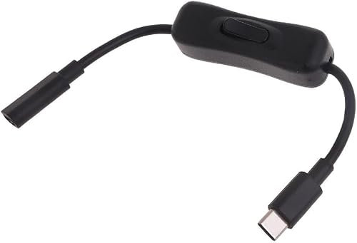 Black Power Switch USB C Male to Female Type C Extension Cable Inline On/Off Switch for Switch Cables,Inline Switch Cables and Interconnects