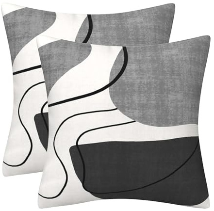GAAFOSIPH Kissenbezug 45x45 2er Set Outdoor Kissen Dekokissen 18 x 18 Zoll Samt Kissenhülle Kissenbezüge Geometrische Muster Kissenhüllen für Sofa Wohnzimmer Zierkissen