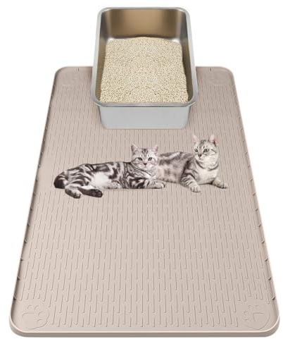 Kalolary Cat Litter Mat, Extra Large Cat Silicone Mat for Scatter Control