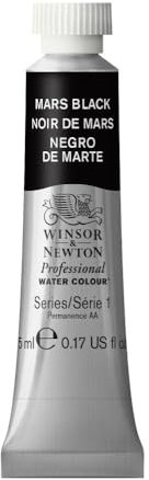 Winsor & Newton Acuarela Profesional - Pintura de Acuarela, Alta Luminosidad, Resistente a la Luz, Calidad de Archivo, Tubo de 5ML, Color Negro De Marte
