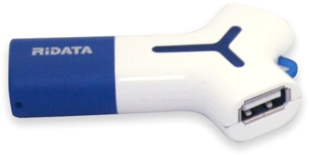 Ridata Yego Y Shaped 2-port 4 GB USB Flash Drive with Built-in Hub 9A604G0RDA80I (Blue)