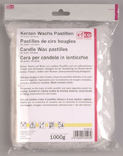 efco Kerze Wachs Pastillen, 90% Paraffin/10% Stearin, 1000 g