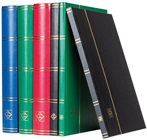 Leuchtturm 325030 Briefmarken-Sammel-Album - Einsteckbuch Basic - 64 weiße DIN A4-Seiten, unwattiert - Cover Schwarz