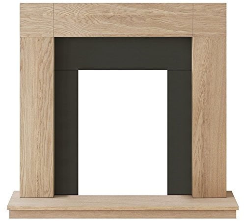 Adam Malmo Fireplace in Oak & Cream, 39 Inch
