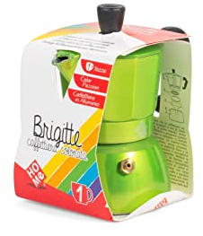 Home Brigitte Color Cafetière 1 Tasse, Aluminium, Multicolore, 8 x 10 x 14 cm