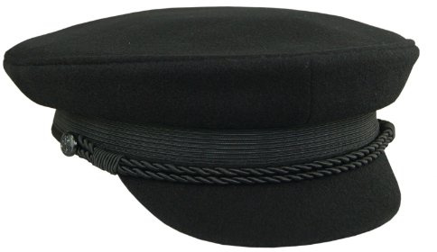 Balke Elbsegler Kapitänsmütze mit Kordel,Schwarz,61