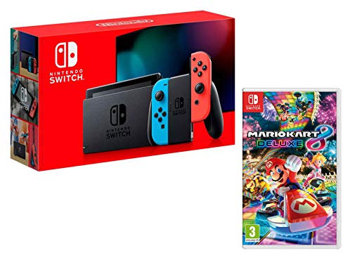Nintendo Switch Consola Rojo Neón/Azul neón 32 GB + Mario Kart 8 Deluxe