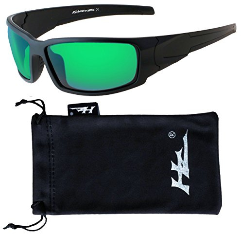 Hornz HZ Series Aquabull - Premium Polarized Sunglasses Matte Black Frame – Emerald Green Lens