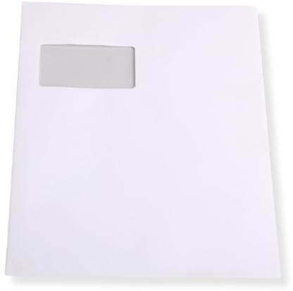 500 St. Versandtaschen extra stark 120 gr. DIN A4 C4 weiß mit Fenster Kuvert Haftklebend Briefumschläge HK