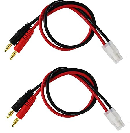 Boladge 2-Pack Kompatibel mit Tamiya Männlich Stecker auf 4MM 4.0MM Bullet Bananenstecker Rundstecker Adapterkabel für RC Lipo Batterie