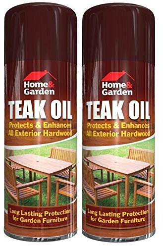 400ml Teak Oil Exterior Hardwood/Softwood Garden Patio & Outdoor Furniture Long Lasting Protection Enhacement & Polish Spray (2)