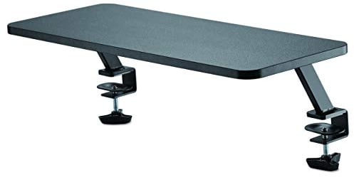 Monitor Riser Stand - Clamp-on Monitor Shelf for Desk - Extra Wide 25.6 (65 cm) For up to 34 Monitors - Black (MNRISERCLMP)
