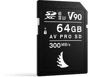 Angelbird AV PRO SD V90 Carte mémoire SDXC UHS-II jusqu'à 6 K RAW Haute vitesse pour photographie en rafale et production vidéo à haut débit 64 Go