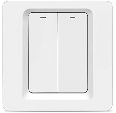 Yagusmart Zigbee Interrupteur Mural Intelligent, Fil Neutre en Option, nécessite un Hub Tuya Zigbee, Compatible avec Alexa, Google Home, IFTTT,Contrôle Vocal et Contrôle à Distance (2 gang)