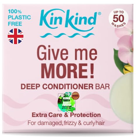 KinKind Gib mir MEHR! Tiefenpflege-Riegel für strapaziertes, krauses und lockiges Haar. Extra Pflege und Schutz. Vegan und frei von Tierversuchen. Bis zu 50 Haarwäschen! 40 g