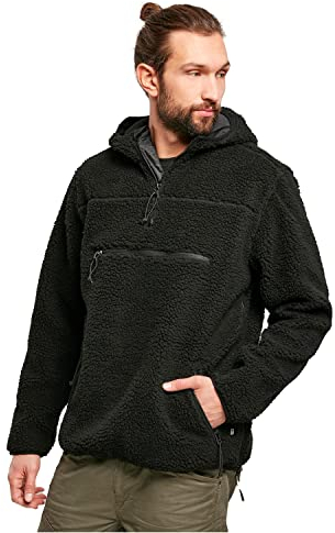 Brandit Teddyfleece Worker Pullover, Farbe: Black, Größe: L
