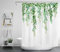 LB Grün Blätter Duschvorhang Eukalyptus Pflanzen Weiß Duschvorhänge Antischimmel Waschbar Wasserdicht Polyester Stoff Bad Vorhänge für Badezimmer mit Haken,150x180 cm