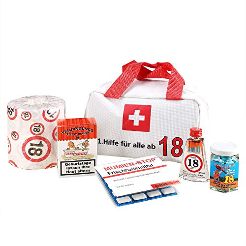 Lustapotheke® Erste Hilfe Tasche zum 18. Geburtstag (6-teilig) als Geschenkidee