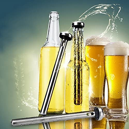 Sunway 2 Piece Stainless Steel Beer Bottle Cooler with Bottle Opener, Reusable Beer Bottle Cooler Stick Keep Drinks in Bottle Cold