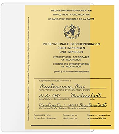 2x Hülle für Impfpass Impfausweis - 106x155 mm - seitliche Öffnung für praktischen Quereinschub - transparent - Impfpasshülle Klarsichthülle Schutzhülle