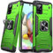 DASFOND Armor Hülle für Samsung Galaxy A71 4G Case Militär Stoßfest Handyhülle [Upgrade 2.0] 360 Grad Metal Ring Halter Ständer Schutzhülle [für Handyhalterung Auto Magnet], Grün