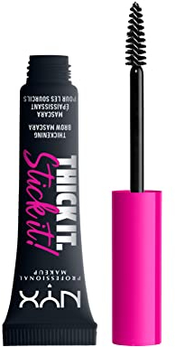 NYX Professional Makeup Augenbrauen-Mascara mit bis zu 16h Halt, Für getönte und vollere Augenbrauen, Thick It. Stick It! Brow Mascara, Black (Schwarz)