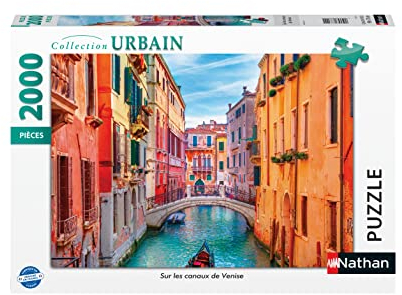 Nathan 87311 Puzzle 2000 Teile auf den Kanälen von Venedig - Erwachsene und Kinder ab 14 Jahren - hochwertiges Puzzle - perfekte Einrichtung - Urban Collection