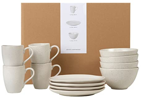 Broste Copenhagen Nordic Vanilla Frühstücksset 12-teilig aus Steingut in der Farbe Vanilla, 80019748