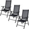 Casaria® Gartenstühle 3er Set Hochlehner Klappbar 8-Fach Verstellbar Camping Stuhl Aluminium Wetterfest Klappstuhl 120kg Belastbarkeit Garten Balkon