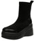MaNMaNing Scarpe Stivali corti alla con tacco a zeppa e plateau in tinta unita da donna in stile britannico Scarpe Donna 2022 (Black, 37)