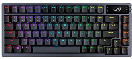 ASUS ROG Azoth Mechanical Gaming Keyboard with Tri-Mode Connection, OLED Display, Gasket Mount, Pre-Lubricated ROG NX Red Switches and Keyboard Stabilizers, Hot Swap, AZERTY