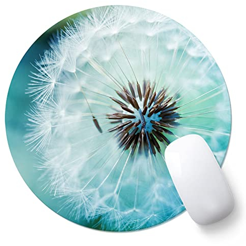 AOKSUNOVA Mauspad Rund 20cm Mousepad mit Motiv Mauspad Klein Design Löwenzahn