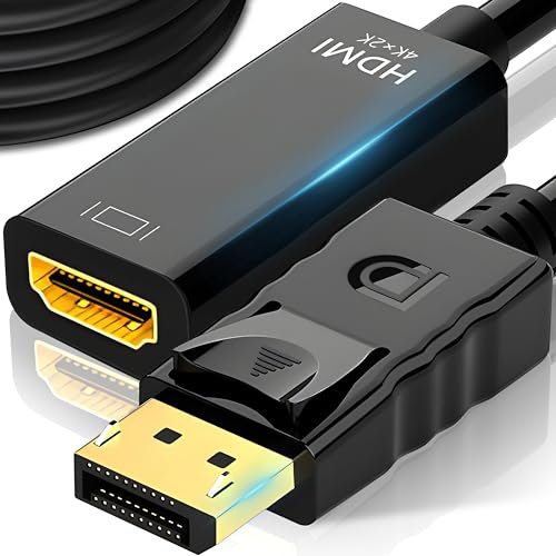 RETOO Adaptateur DisplayPort vers HDMI - Mini DisplayPort vers HDMI - Compatible avec HDTV, moniteur, projecteur, bureau, Surface, MiniDisplayport Thunderbolt, 24,5 cm - Noir