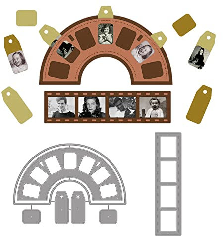 GLOBLELAND Sucher Metall Stanzschablone Fotorahmen Papierpräge Stanzschablonen Set Stanzformen für Kartenherstellung DIY Papier Scrapbooking Handgefertigtes Fotoalbum