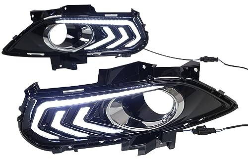 BAKUGO 2 Stück Auto Tagfahrlicht Nebelscheinwerfer Abdeckung Blinklicht 12V Für Ford Mondeo Fusion 2013 2014 2015 2016