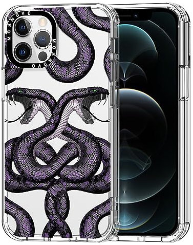 MOSNOVO für iPhone 12 Pro Max Hülle – Durchsichtige, schlanke, stoßfeste TPU+PC-Handyhülle, [6,6 Fuß Fallschutz/Anti-Abziehen] - Geheimnisvolle Schlange