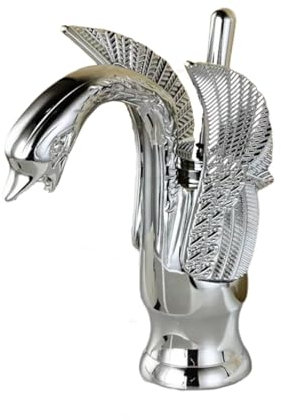 Waschbecken Für Badezimmer Badezimmer-Wasserhahn Goldener Waschbecken-Wasserhahn Hotel Heiß Und Kalt Alle Kupfer-Waschbecken-Wasserhahn Schwanen-Wasserhahn Silber Kurz