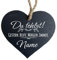 KS Laserdesign Schieferherz 10x11cm mit Gravur - Du fehlst - Name personalisiert Grabdeko Grabgesteck Erinnerung Andenken an Verstorbenen Vermissen Dich Grabschmuck Grabdekoration Friedhof wetterfest